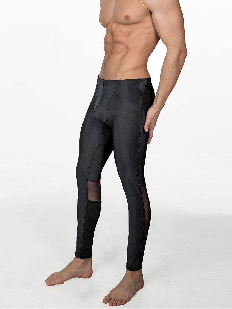 Men's black mesh leggings