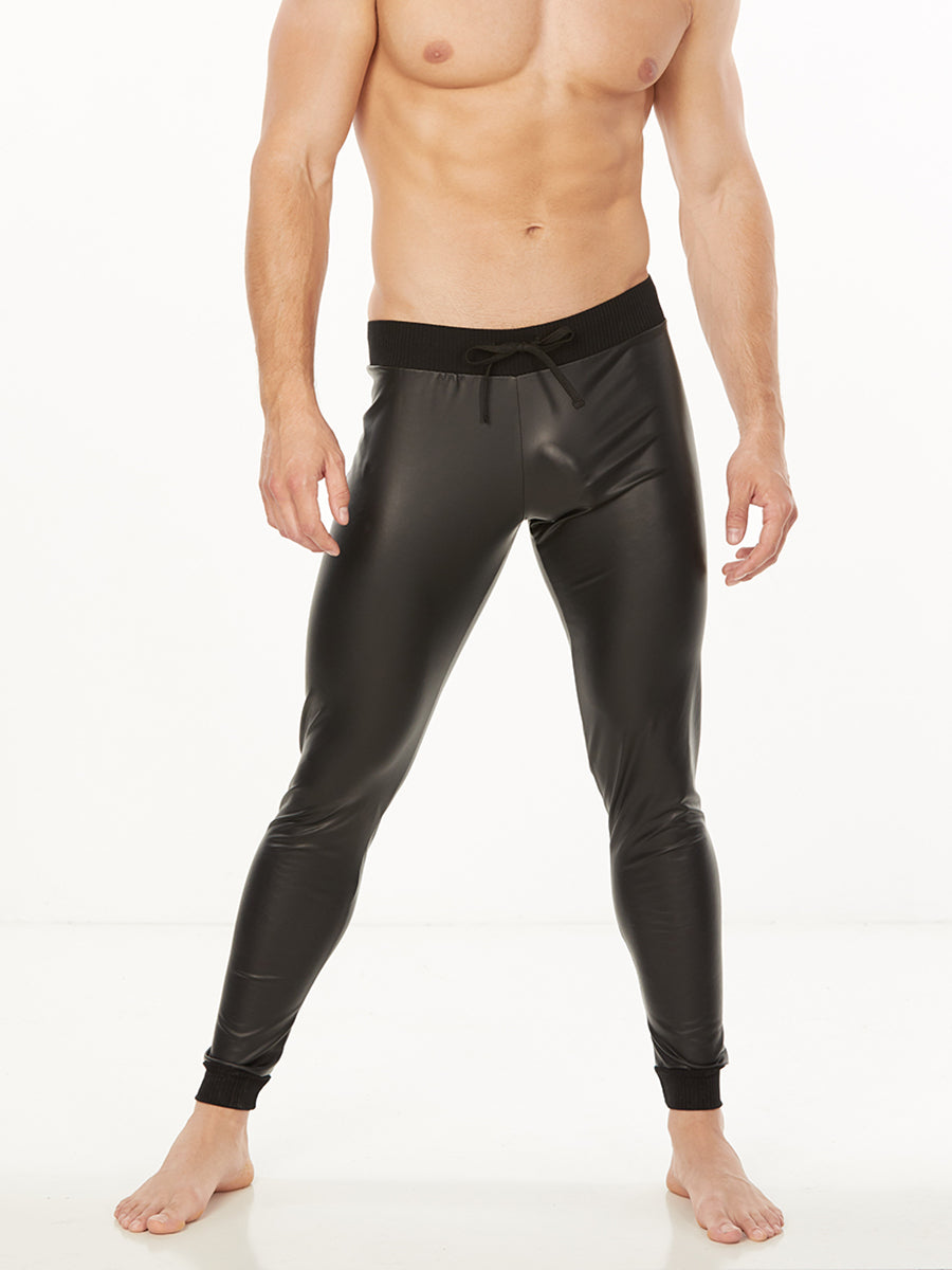 Men's Pleather Jogging Pants