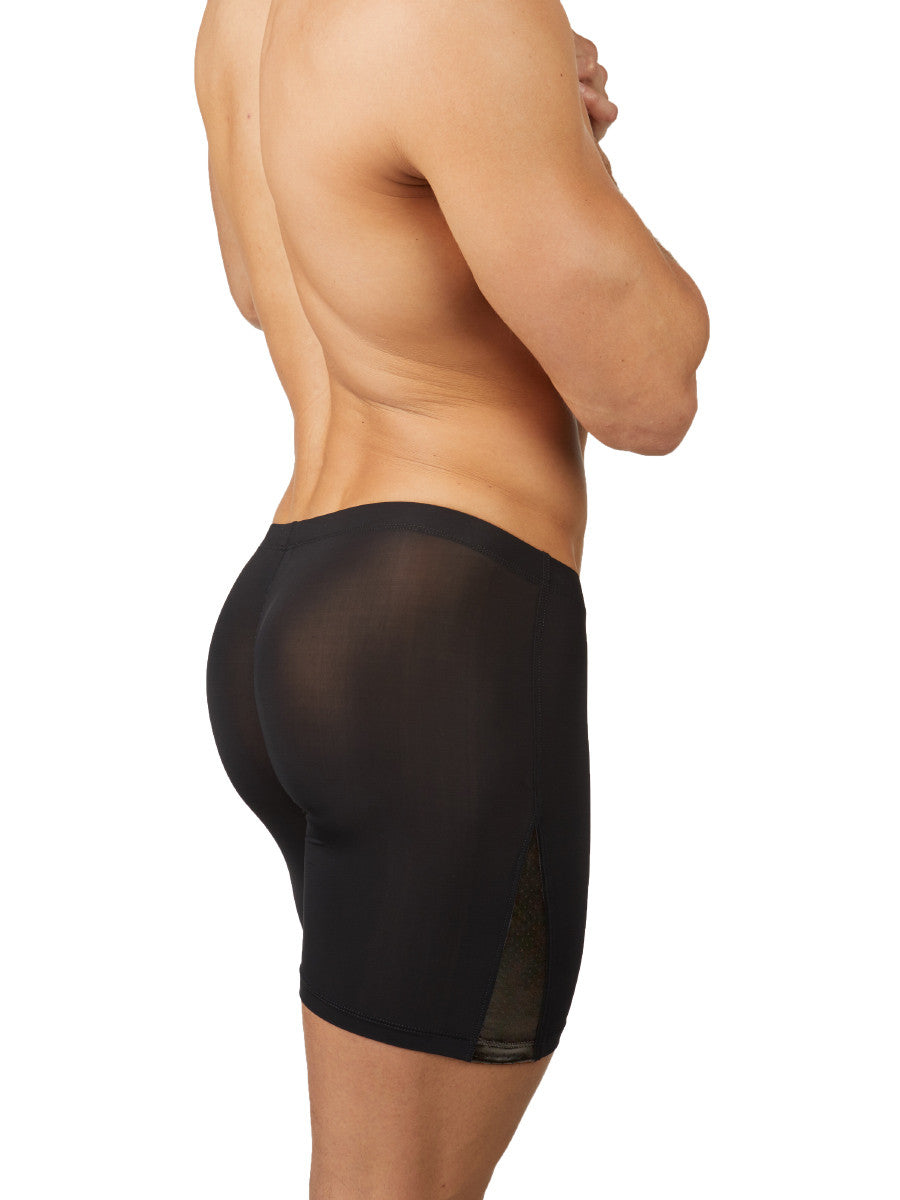 Men's black sports stretch shorts