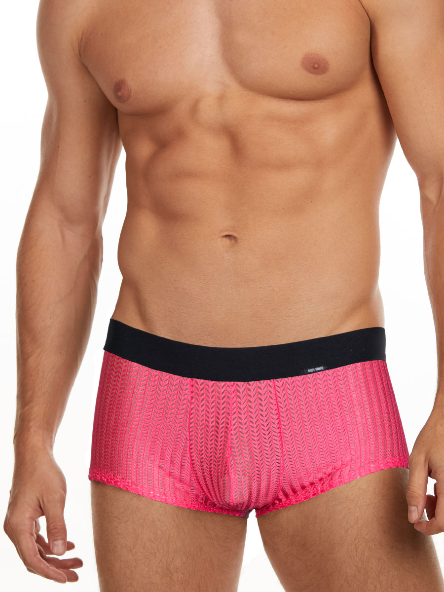 Men's pink mesh boxer brief