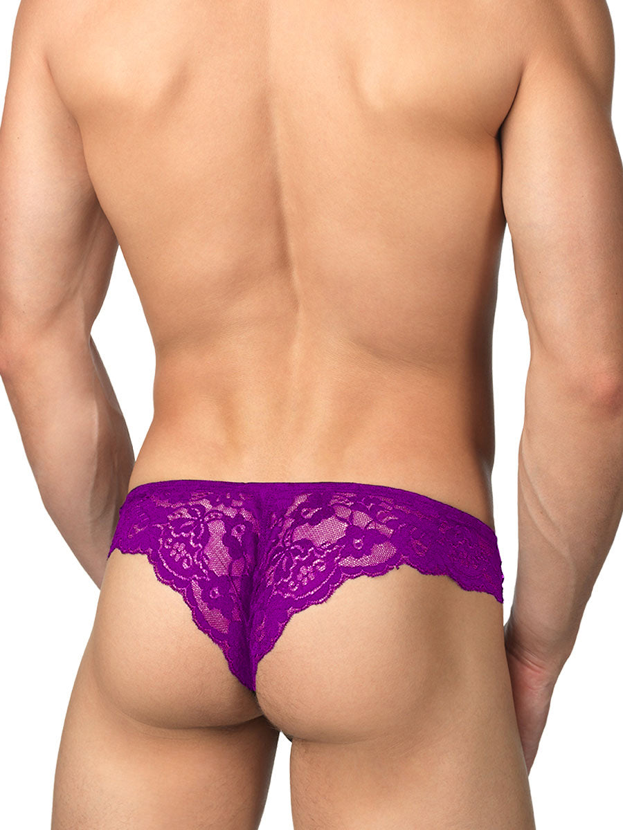 Men's purple lace brief